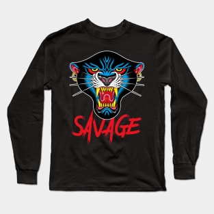 Savage Phanter Traditional Tattoo Long Sleeve T-Shirt